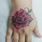 Flower hand tattoo