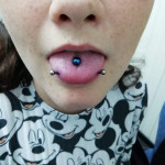 Tongue and nose piercings